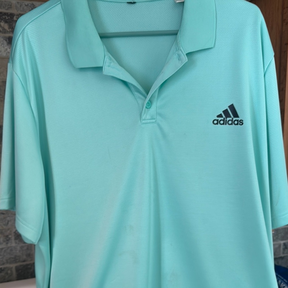 adidas 2XL lime green Polo Shirt with Lightweight Fabric and Textured Surface